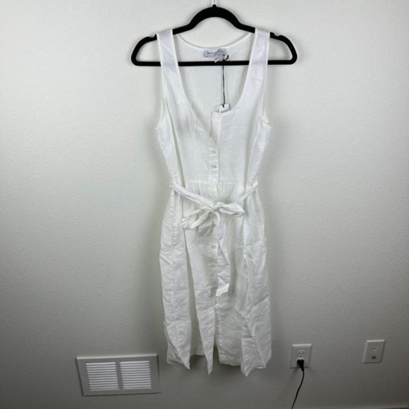 Michael Stars Lulu Button Down Dress in White - Picture 2 of 6